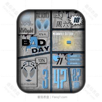 apple苹果外星人蓝色外星条纹表盘.clock