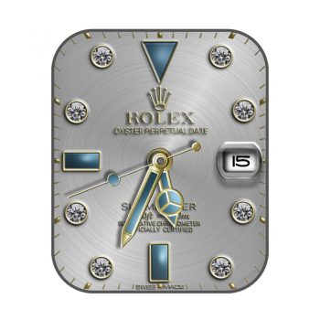 劳力士ROLEX银色高级蓝刻度镶钻表盘.clock
