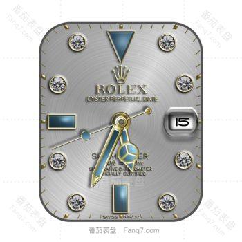 劳力士ROLEX银色高级蓝刻度镶钻表盘.clock