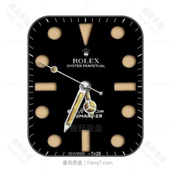 劳力士ROLEX黑色底橙色刻度表盘.clock