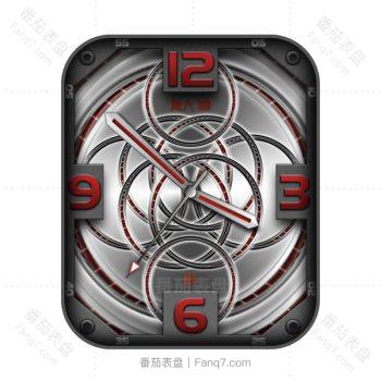 Event Horizon银色底红色条纹圈表盘.clock