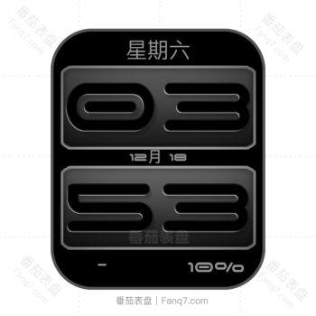 黑色极简日历时间星期表盘.clock