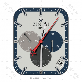 ZENITH真力时米白底蓝色边表盘.clock