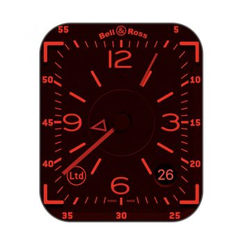 bell & ross 柏莱士黑底红色罗马数字表盘.clock