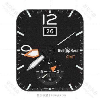 bell & ross 柏莱士黑底白色罗马数字表盘.clock