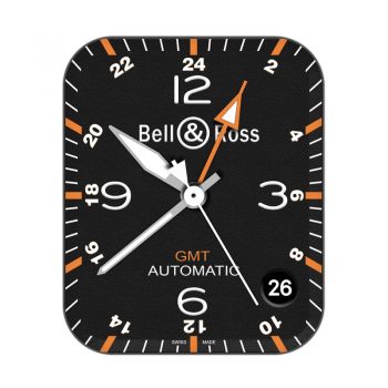 bell & ross 柏莱士黑底橙色指针罗马数字表盘.clock