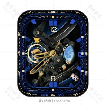 芝柏1966系列的空行者BlueMoon蓝色星空机械表盘.clock