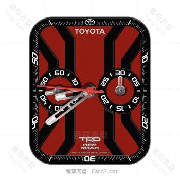 TOYOTA丰田黑色红底双盘表盘.clock