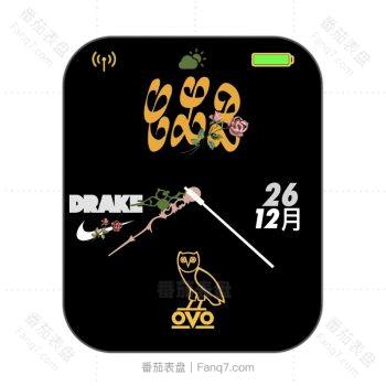 nike耐克黑色底黄色猫头鹰表盘.clock