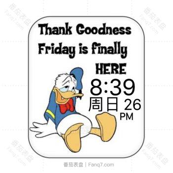 迪士尼disney卡通绿色米妮白色唐老鸭DUCK表盘.clock