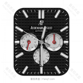 爱彼Audemars Piguet黑方格白色刻度三盘表盘.clock