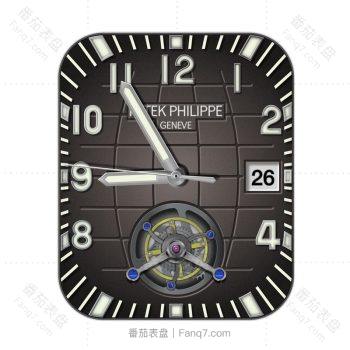 partek philippe百达翡丽棕色龟背纹路重力飞陀表盘.clock