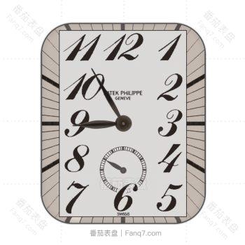 partek philippe百达翡丽手绘米灰条纹边表盘.clock