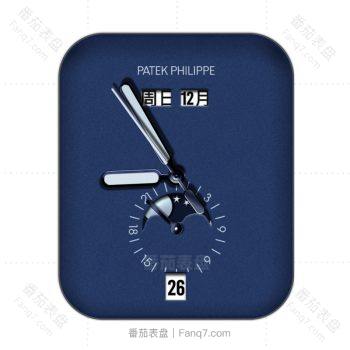 partek philippe百达翡丽深蓝色日月表盘.clock