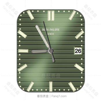 partek philippe百达翡丽嫩绿色光晕条纹表盘.clock