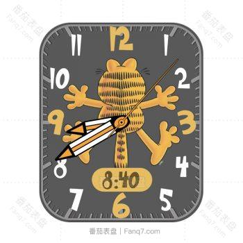 Garfield加菲猫灰色趴着背影表盘.clock