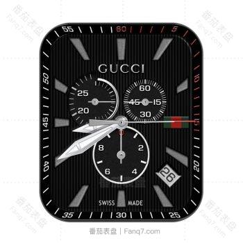 GUCCI古驰黑色底三盘表盘.clock
