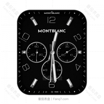 Montblanc万宝龙黑色简约三盘表盘.clock