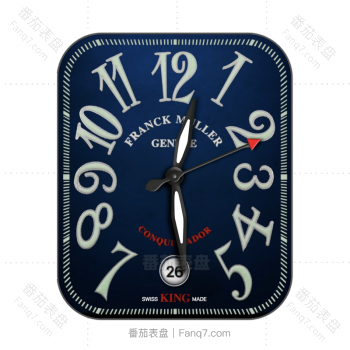Franck Muller法兰克穆勒蓝色罗马数字外侧速计时圈表盘.clock