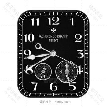 江诗丹顿(Vacheron Constantin)黑色底白色刻度表盘.clock