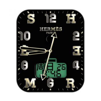 爱马仕Hermes黑底复古绿色表盘.clock