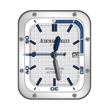 爱彼Audemars Piguet白色方格银色螺丝外圈三盘表盘.clock