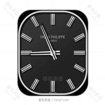 partek philippe百达翡丽黑色简约白色刻度表盘.clock
