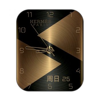 爱马仕Hermes黑色黄金三角形表盘.clock
