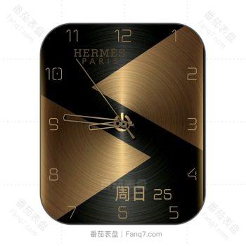 爱马仕Hermes黑色黄金三角形表盘.clock
