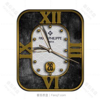 partek philippe百达翡丽牛仔黑黄金刻度表盘.clock