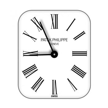 partek philippe百达翡丽纯白色简约黑色刻度表盘.clock