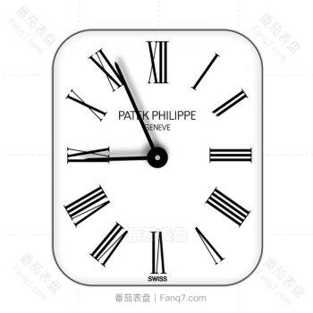partek philippe百达翡丽纯白色简约黑色刻度表盘.clock
