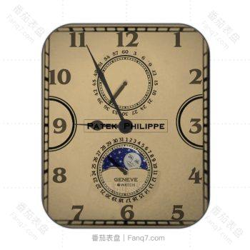 partek philippe百达翡丽复古黄日月表盘.clock