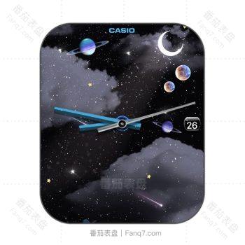casio卡西欧星空宇宙行星表盘.clock