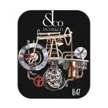 Jacob&co 杰克宝菱形背景陀飞轮银矿机表盘.clock