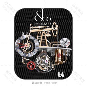 Jacob&co 杰克宝菱形背景陀飞轮银矿机表盘.clock