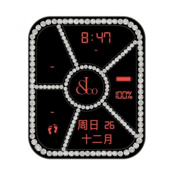 Jacob&co 杰克宝黑底镶钻圈红色字母表盘.clock