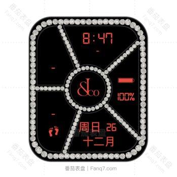 Jacob&co 杰克宝黑底镶钻圈红色字母表盘.clock
