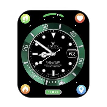 劳力士ROLEX黑底绿色转盘圈表盘.clock