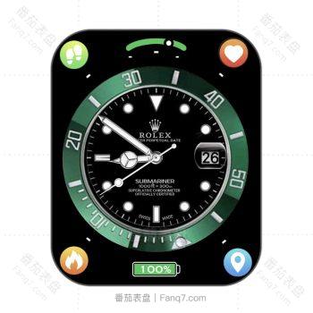 劳力士ROLEX黑底绿色转盘圈表盘.clock