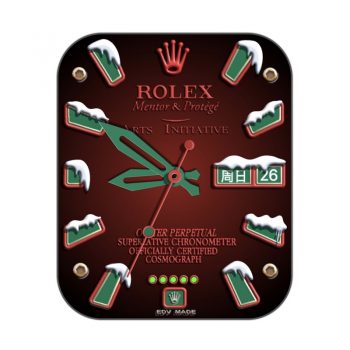 劳力士ROLEX圣诞主题绿色刻度表盘.clock