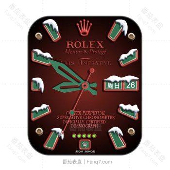 劳力士ROLEX圣诞主题绿色刻度表盘.clock