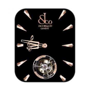 Jacob&co 杰克宝黑底音符重力飞陀表盘.clock