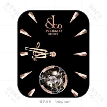 Jacob&co 杰克宝黑底音符重力飞陀表盘.clock