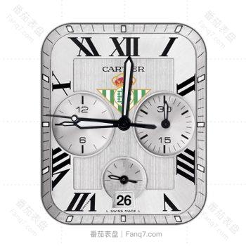Cartier卡地亚皇家马德里(Realmadrid)球队银色表盘.clock