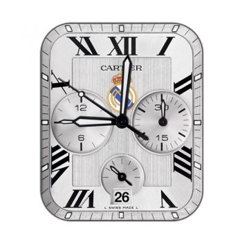 Cartier卡地亚皇家马德里(Realmadrid)球队银色表盘.clock