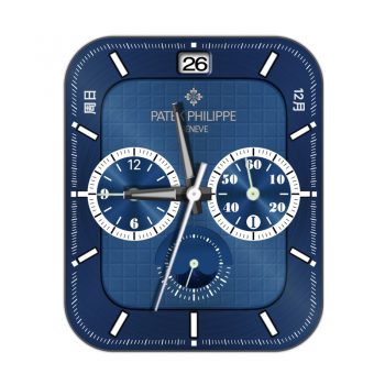 partek philippe百达翡丽蓝色方格深蓝色边高级表盘.clock