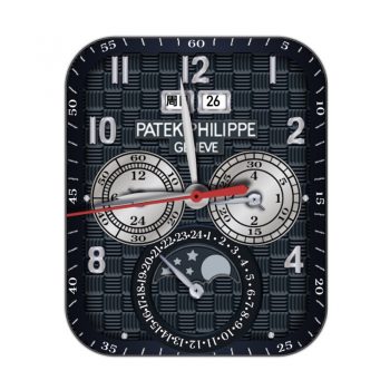 partek philippe百达翡丽深蓝色编织纹方格日月表盘.clock