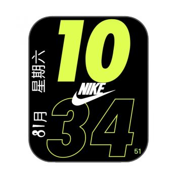 荧光绿经典nike表盘.clock