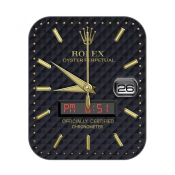 劳力士ROLEX黑色几何图格金色刻度表盘.clock